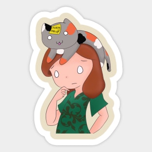 "I've got my thinking cat on." Sticker